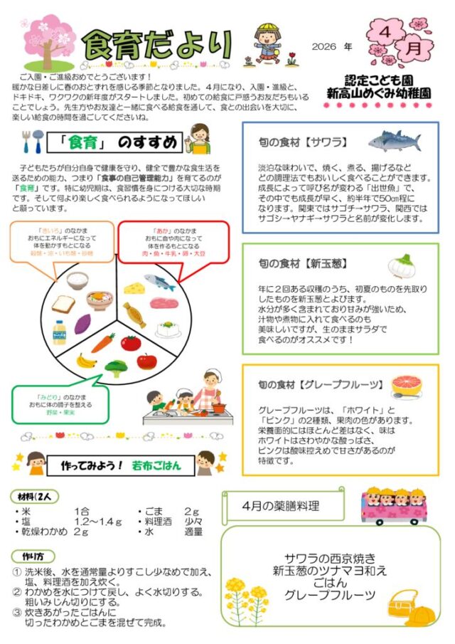 2026年04月の食育だよりのサムネイル